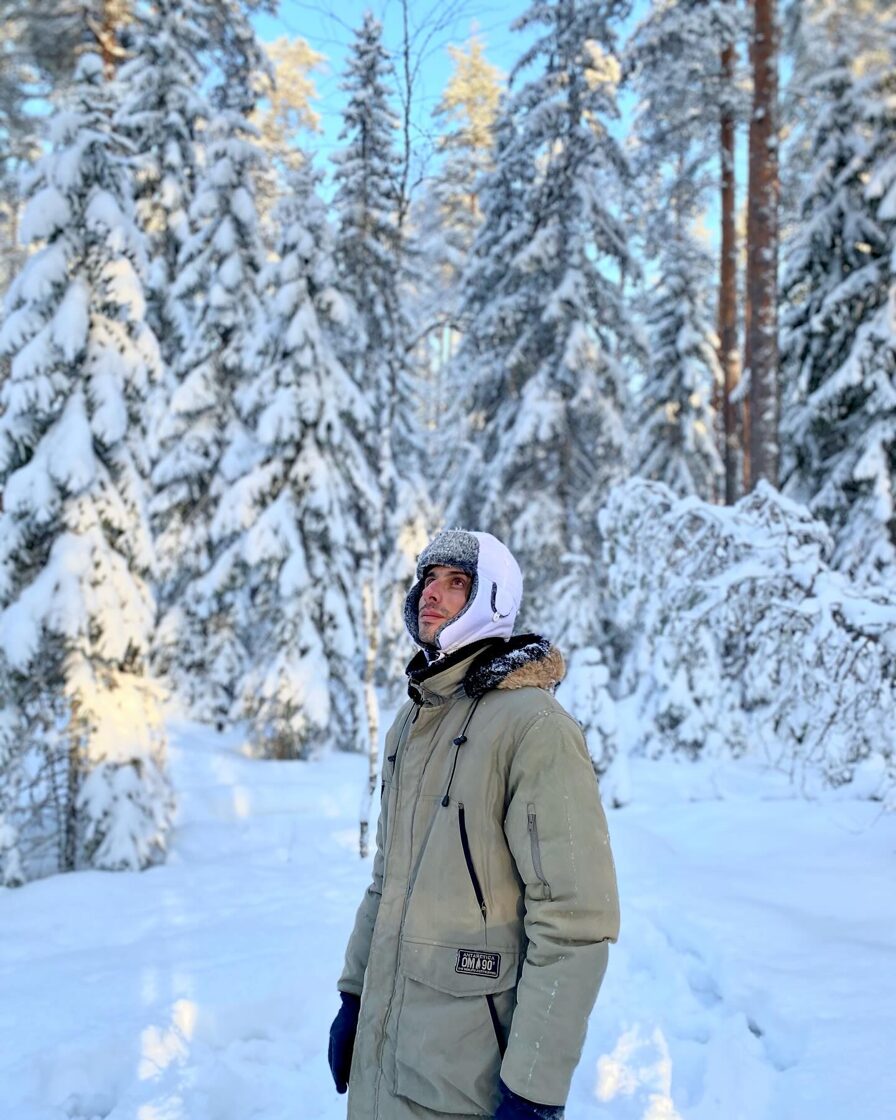 Frozen forest of Liesjärvi, Helsinki, Finland