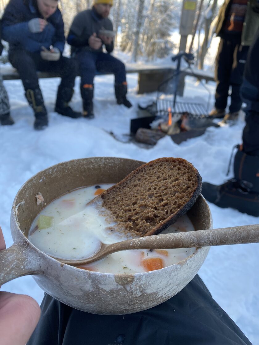 Finnish salmon soup, Helsinki, Finland